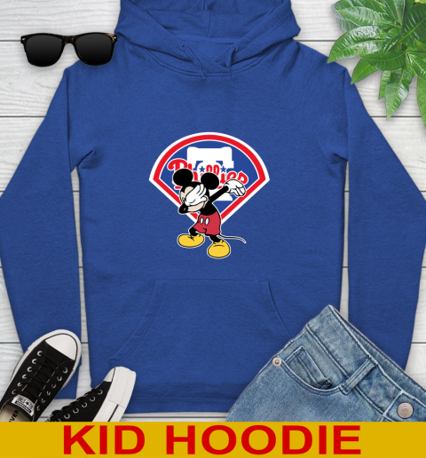 Philadelphia Phillies MLB Baseball Dabbing Mickey Disney Sports Youth Hoodie 10