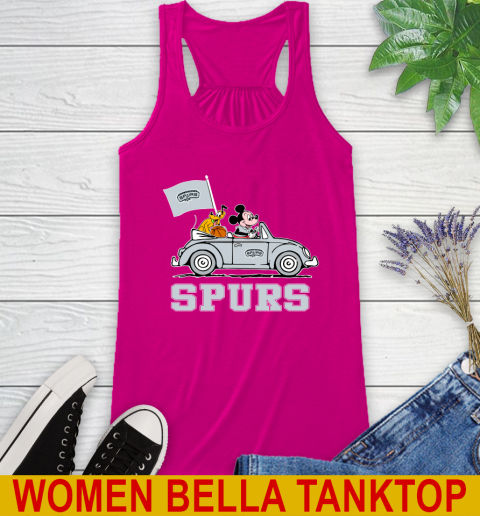 NBA Basketball San Antonio Spurs Pluto Mickey Driving Disney Shirt Racerback Tank 8