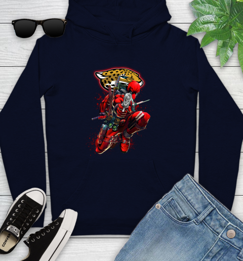 NFL Deadpool Marvel Comics Sports Football Jacksonville Jaguars Youth Hoodie 4