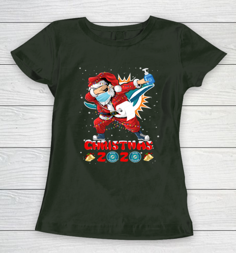 Miami Dolphins Funny Santa Claus Dabbing Christmas 2020 NFL Women's T-Shirt 4