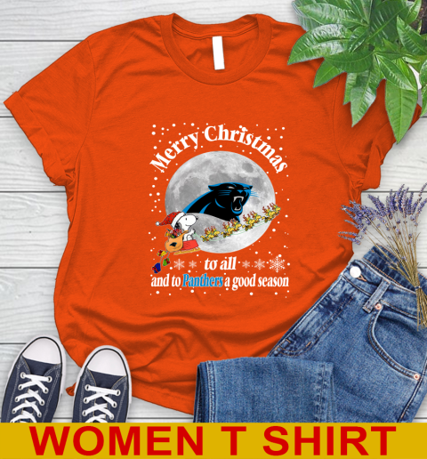 Carolina Panthers Merry Christmas To All And To Panthers A Good Season NFL Football Sports Women's T-Shirt 3