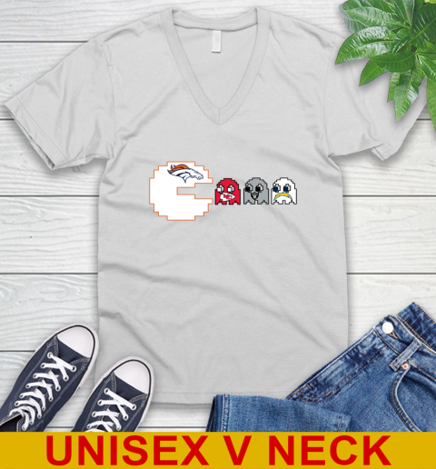 Denver Broncos NFL Football Pac Man Champion V-Neck T-Shirt
