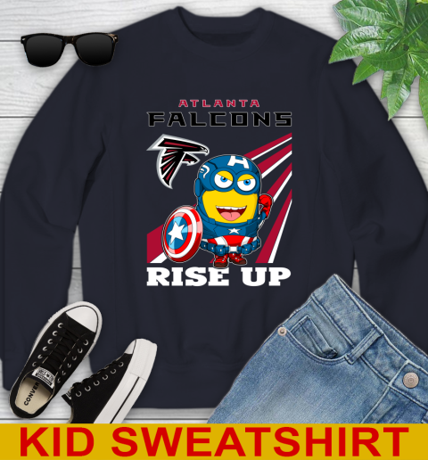 NFL Football Atlanta Falcons Captain America Marvel Avengers Minion Shirt Youth Sweatshirt 2