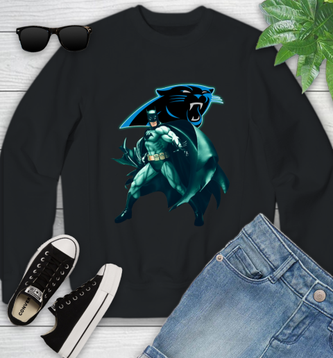 NFL Batman Football Sports Carolina Panthers Youth Sweatshirt 2