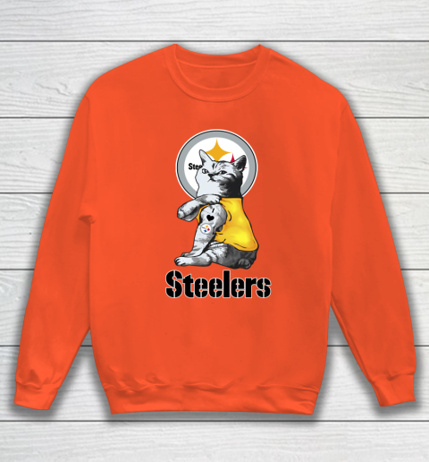 NFL Football My Cat Loves Pittsburgh Steelers Sweatshirt 3