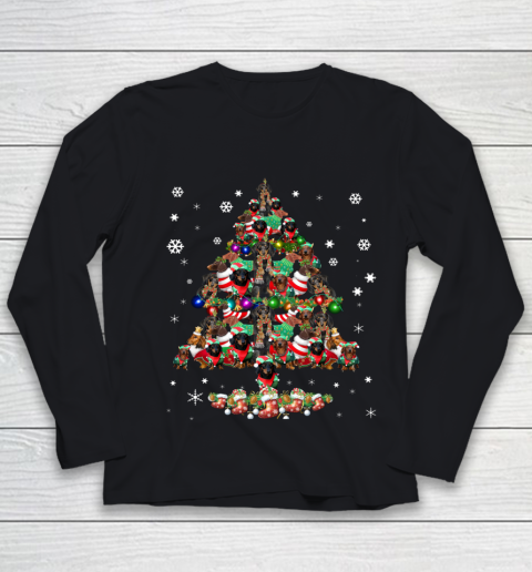 Dachshund With Christmas Tree Youth Long Sleeve