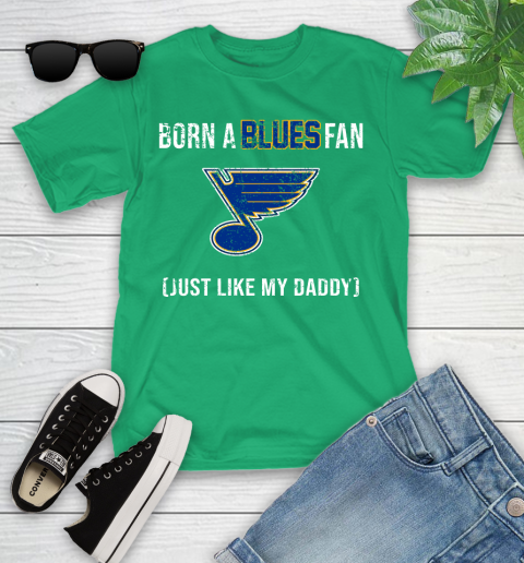 NHL St.Louis Blues Hockey Loyal Fan Just Like My Daddy Shirt Youth T-Shirt - Image 8