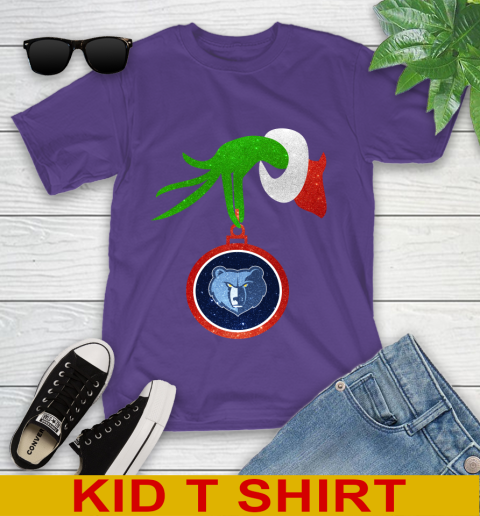 Memphis Grizzlies Grinch Merry Christmas NBA Basketball Youth T-Shirt 4