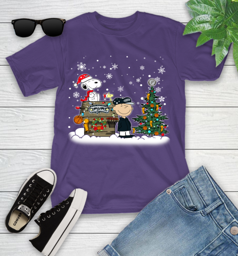 San Antonio Spurs NBA Basketball Christmas The Peanuts Movie Snoopy Championship Youth T-Shirt 3
