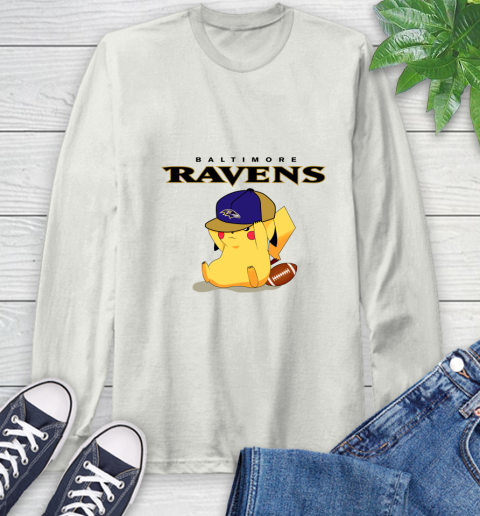 NFL Pikachu Football Sports Baltimore Ravens Long Sleeve T-Shirt 12