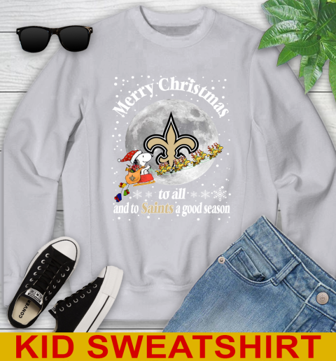 New Orleans Saints Merry Christmas To All And To Saints A Good Season NFL Football Sports Youth Sweatshirt 3