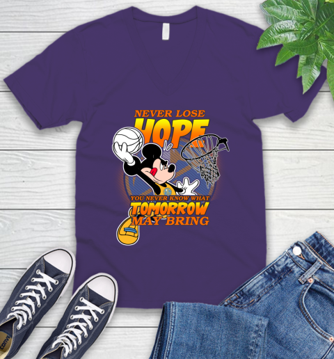 Denver Nuggets NBA Basketball Mickey Disney Never Lose Hope V-Neck T-Shirt 9