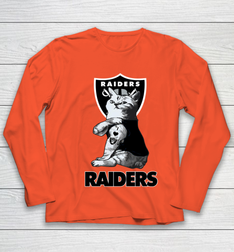 NFL Football My Cat Loves Oakland Raiders Youth Long Sleeve 3
