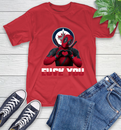 NHL Winnipeg Jets Deadpool Love You Fuck You Hockey Sports T-Shirt 11