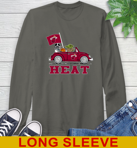 NBA Basketball Miami Heat Darth Vader Baby Yoda Driving Star Wars Shirt Long Sleeve T-Shirt 8