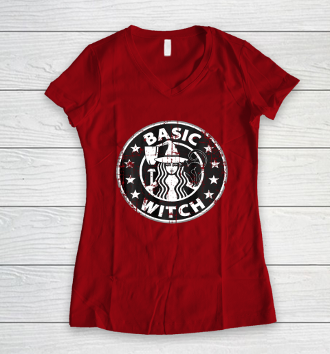 Basic Witch Halloween Vintage Style T Shirt T Shirt.3YSOT0UPCK Women's V-Neck T-Shirt 10