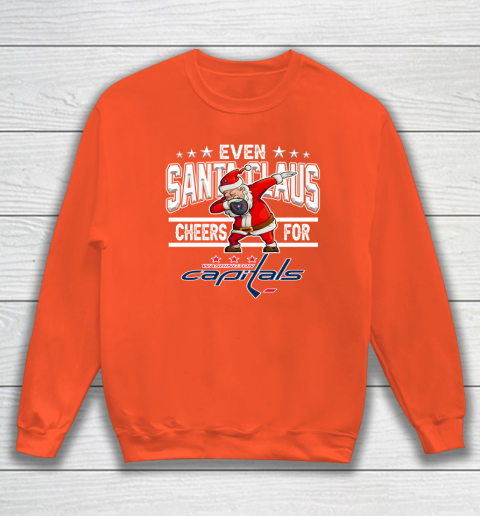 Washington Capitals Even Santa Claus Cheers For Christmas NHL Sweatshirt 3
