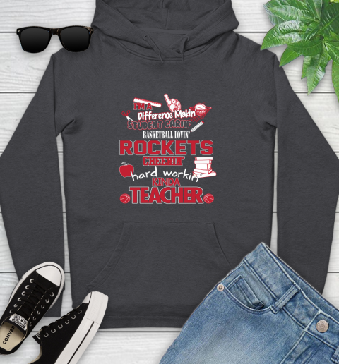 Houston Rockets NBA I'm A Difference Making Student Caring Basketball Loving Kinda Teacher Youth Hoodie 8