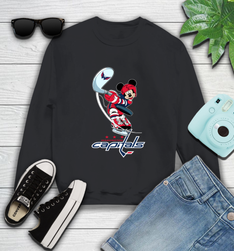 NHL Hockey Washington Capitals Cheerful Mickey Mouse Shirt Sweatshirt