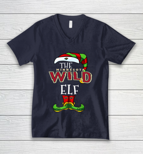 Minnesota Wild Christmas ELF Funny NHL V-Neck T-Shirt 2