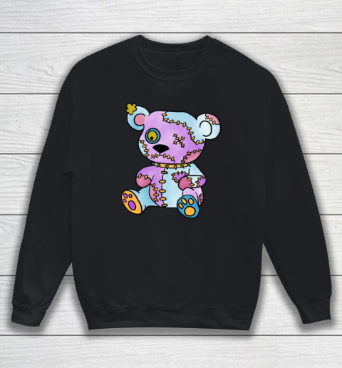 Patchwork Creepy Teddy Bear Voodoo Cute Goth Sweatshirt