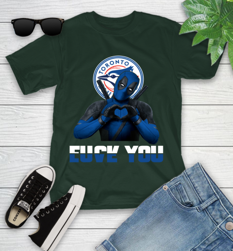 MLB Toronto Blue Jays Deadpool Love You Fuck You Baseball Sports Youth T-Shirt 20