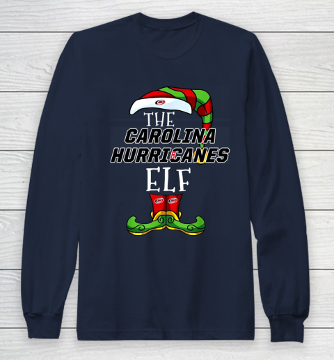 Carolina Hurricanes Christmas ELF Funny NHL Long Sleeve T-Shirt 2