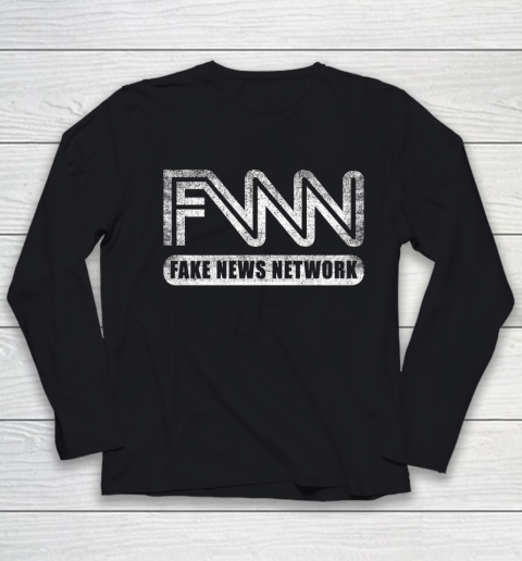 FNN Logo Fake News Network Funny T Shirt Political Joke Youth Long Sleeve