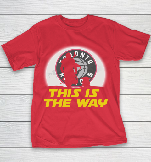 Toronto Raptors NBA Basketball Star Wars Yoda And Mandalorian This Is The Way Youth T-Shirt 7