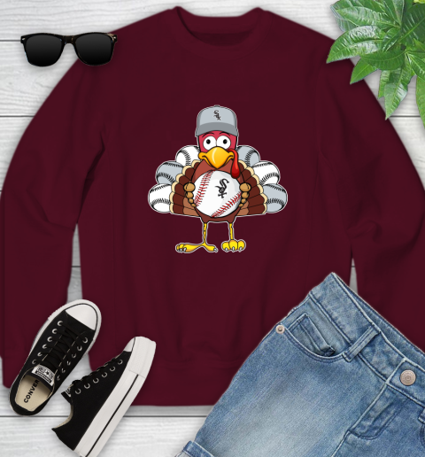 Chicago White Sox Turkey thanksgiving Youth Sweatshirt 5