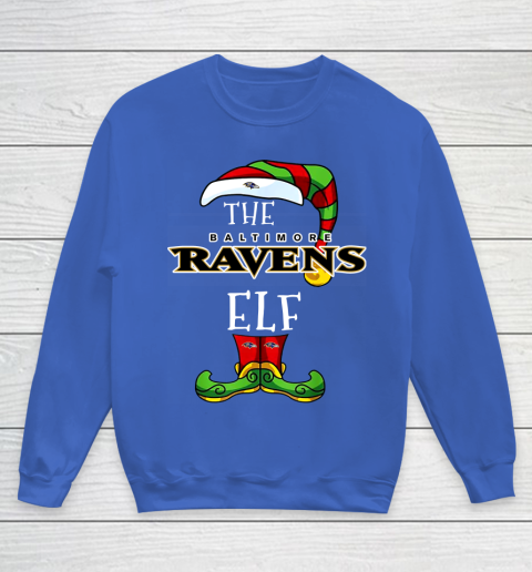 Baltimore Ravens Christmas ELF Funny NFL Youth Sweatshirt 6