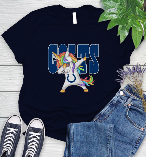 Indianapolis Colts NFL Football Funny Unicorn Dabbing Sports Women's T-Shirt 4 Indianapolis Colts NFL Football Funny Unicorn Dabbing Sports Women's T-Shirt - Image 4
