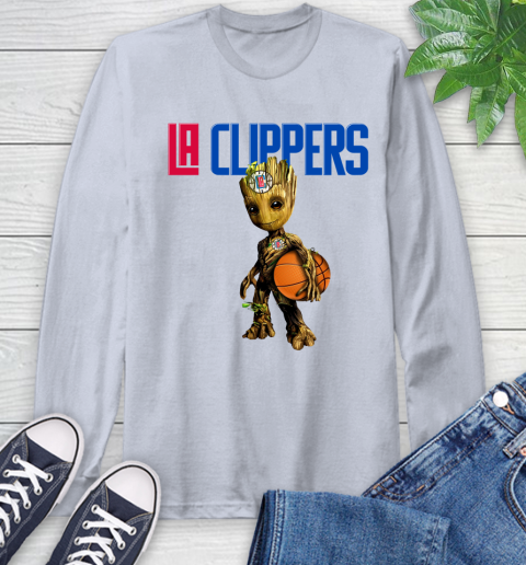 LA Clippers NBA Basketball Groot Marvel Guardians Of The Galaxy Long Sleeve T-Shirt 6