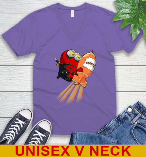 MLB Baseball San Francisco Giants Deadpool Minion Marvel Shirt V-Neck T-Shirt 8