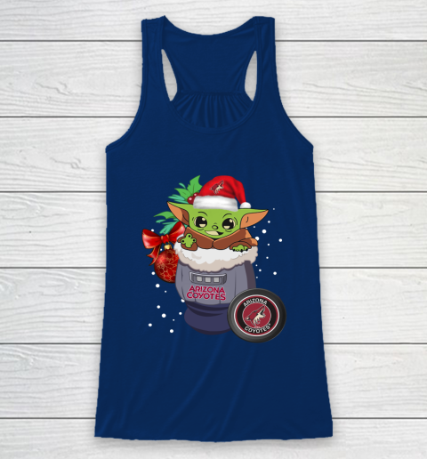 Arizona Coyotes Christmas Baby Yoda Star Wars Funny Happy NHL Racerback Tank 7