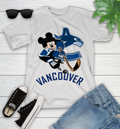 NHL Vancouver Canucks Mickey Mouse Disney Hockey T Shirt Youth T-Shirt