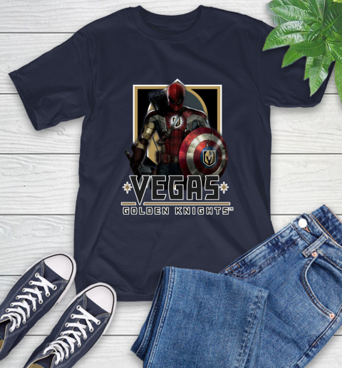 NHL Captain America Thor Spider Man Hawkeye Avengers Endgame Hockey Vegas Golden Knights T-Shirt 4