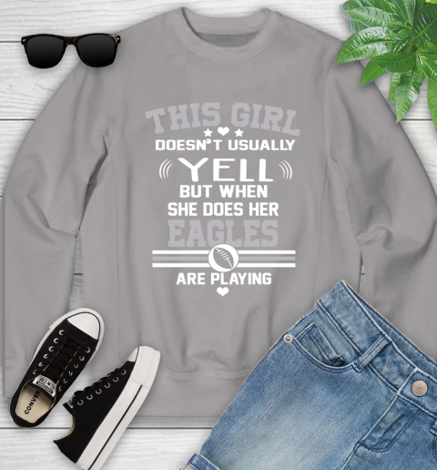 Philadelphia Eagles NFL Football I Yell When My Team Is Playing Youth Sweatshirt 3
