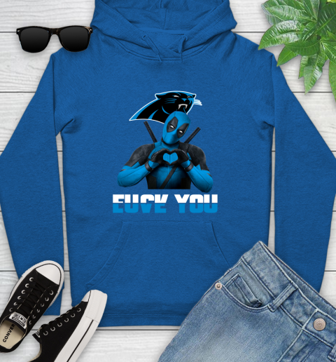 NHL Carolina Panthers Deadpool Love You Fuck You Football Sports Youth Hoodie 11
