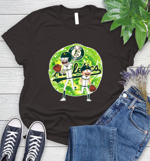 MLB Oakland Athletics Rick And Morty Baseball Sports Women's T-Shirt 8
