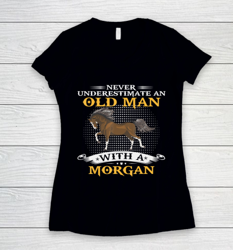 Father gift shirt Mens Never Underestimate An Old Man With A Morgan Horse Funny T Shirt Women's V-Neck T-Shirt