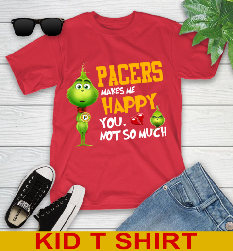 NBA Indiana Pacers Makes Me Happy You Not So Much Grinch Basketball Sports Youth T-Shirt 11