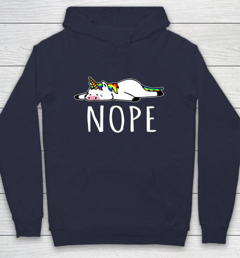 Nope Unicorn T Shirt Nah Not Gonna Do It Funny Lazy Gift Hoodie 2