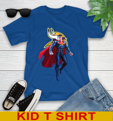 NFL Superman DC Sports Football Minnesota Vikings Youth T-Shirt 9