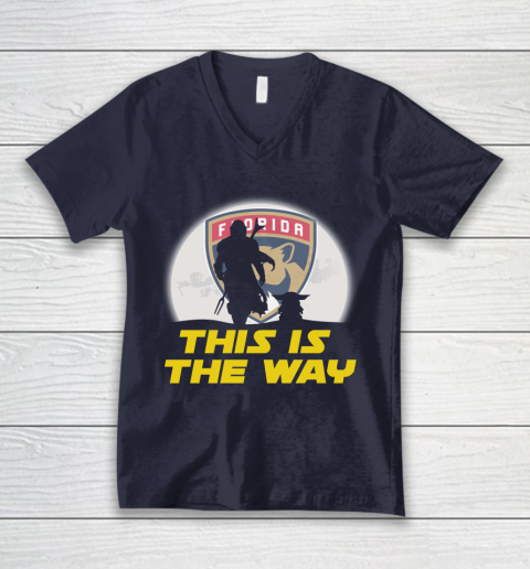 Florida Panthers NHL Ice Hockey Star Wars Yoda And Mandalorian This Is The Way V-Neck T-Shirt 2