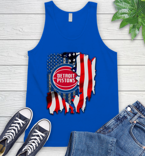 Detroit Pistons NBA Basketball American Flag Tank Top 4