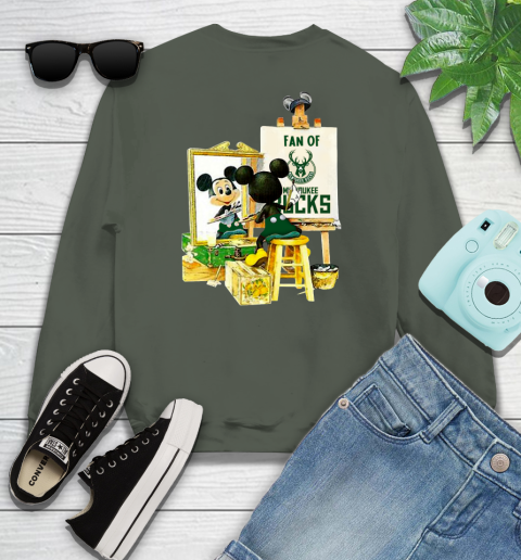 NBA Basketball Milwaukee Bucks Mickey Drawing Shirt 112