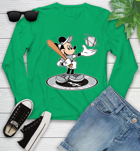 MLB Baseball Chicago White Sox Cheerful Mickey Disney Shirt Youth Long Sleeve 6