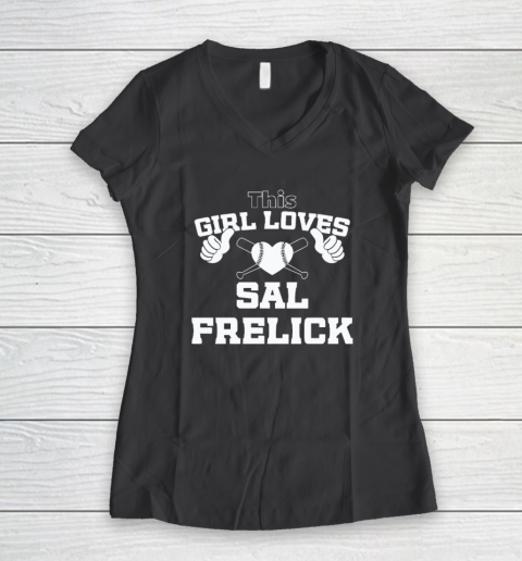 This Girl Loves Sal Frelick Women's V-Neck T-Shirt 4