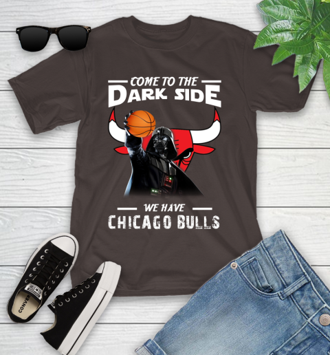 NBA Come To The Dark Side We Have Chicago Bulls Star Wars Darth Vader Basketball Youth T-Shirt 7
